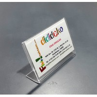 8755 L Ayaklı Yatay Kartvizit Pleksi Föylük (8,7 x 5,5 cm)..
