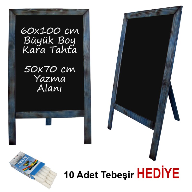 B&D Ahşap Çerçeveli Kara Tahta Yazı Tahtası Antik Mavi B&D Ahşap Çerçeveli Kara Tahta Yazı Tahtası Antik Mavi
