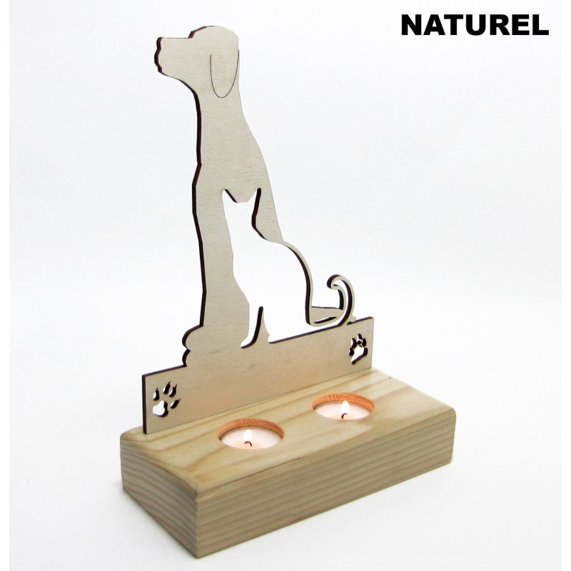B&D Ahşap Tealight Mumluk Cat Dog B&D Ahşap Tealight Mumluk Cat Dog