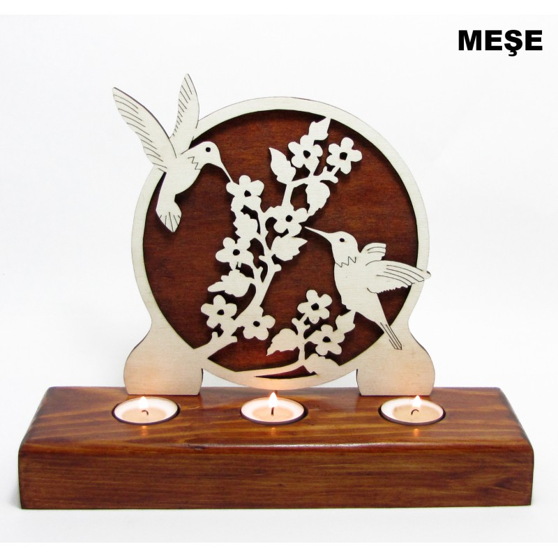 B&D Ahşap Tealight Mumluk Arıkuşu B&D Ahşap Tealight Mumluk Arıkuşu