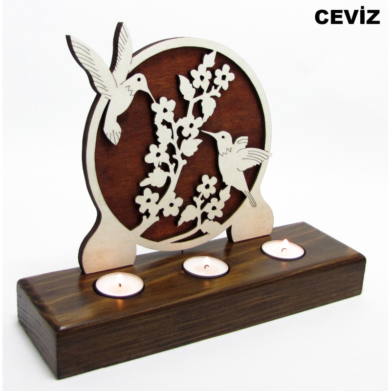 B&D Ahşap Tealight Mumluk Arıkuşu B&D Ahşap Tealight Mumluk Arıkuşu