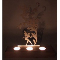 B&D Ahşap Tealight Mumluk Melekler..