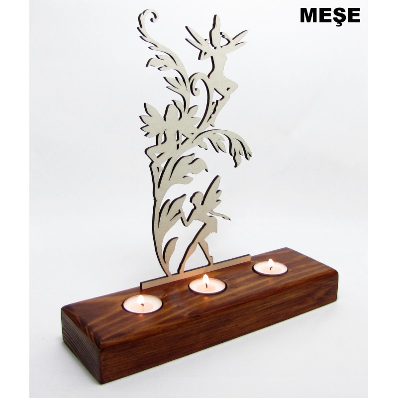 B&D Ahşap Tealight Mumluk Melekler B&D Ahşap Tealight Mumluk Melekler