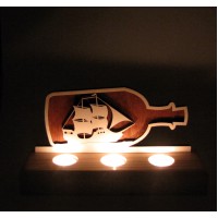 B&D Ahşap Tealight Mumluk Yelkenli..