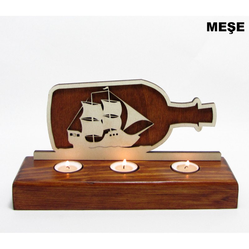 B&D Ahşap Tealight Mumluk Yelkenli B&D Ahşap Tealight Mumluk Yelkenli
