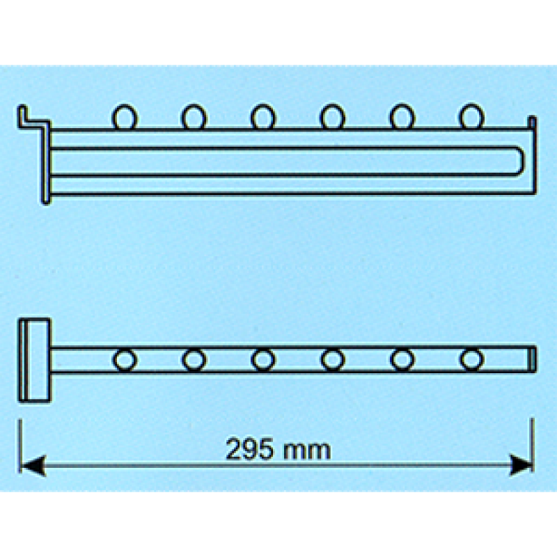 Kanallı pano düz askılık bastonu 295 mm Kanallı pano düz askılık bastonu 295 mm
