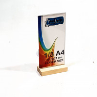 Flayer (1/3 A4) Ahşap Ayaklı Dikey Föylük (10,5 x 21 cm)..