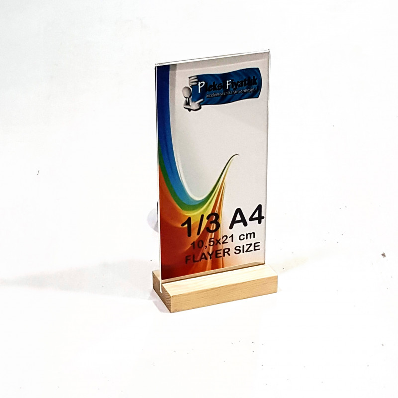 Flayer (1/3 A4) Ahşap Ayaklı Dikey Föylük (10,5 x 21 cm) Flayer (1/3 A4) Ahşap Ayaklı Dikey Föylük (10,5 x 21 cm)