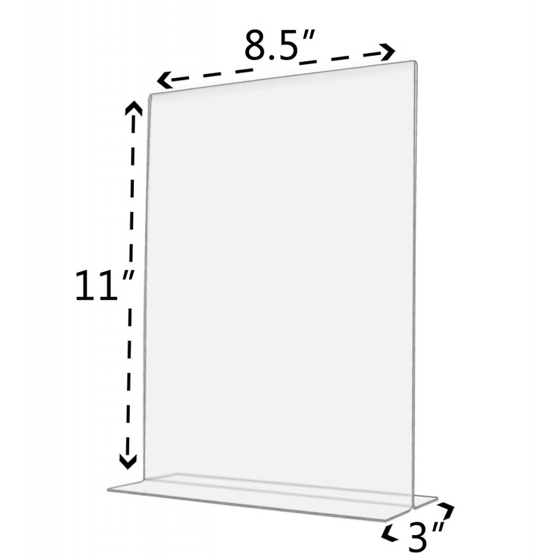 Acrylic Sign Holder Bottom Load Letter Size Paper (8.5 x 11)